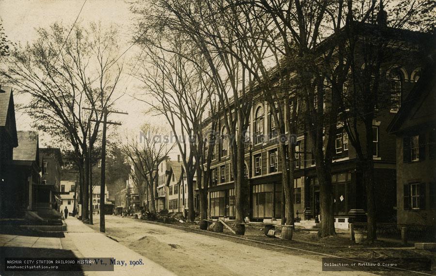 Postcard: Main Street, Springfield, Vermont - May 1908